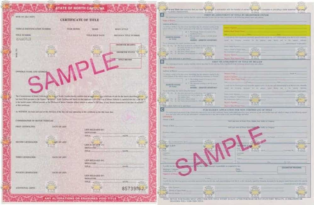 Where To Sign Nc Car Title
